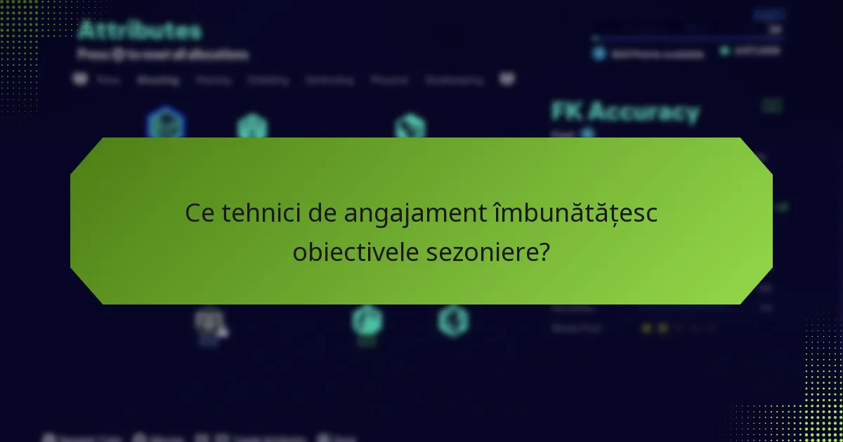Ce tehnici de angajament îmbunătățesc obiectivele sezoniere?